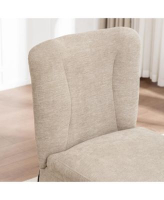 Streamdale Linen Dining Chairs, Modern Fabric Side Chairs, Padded Seat, Set of 2 (Brown