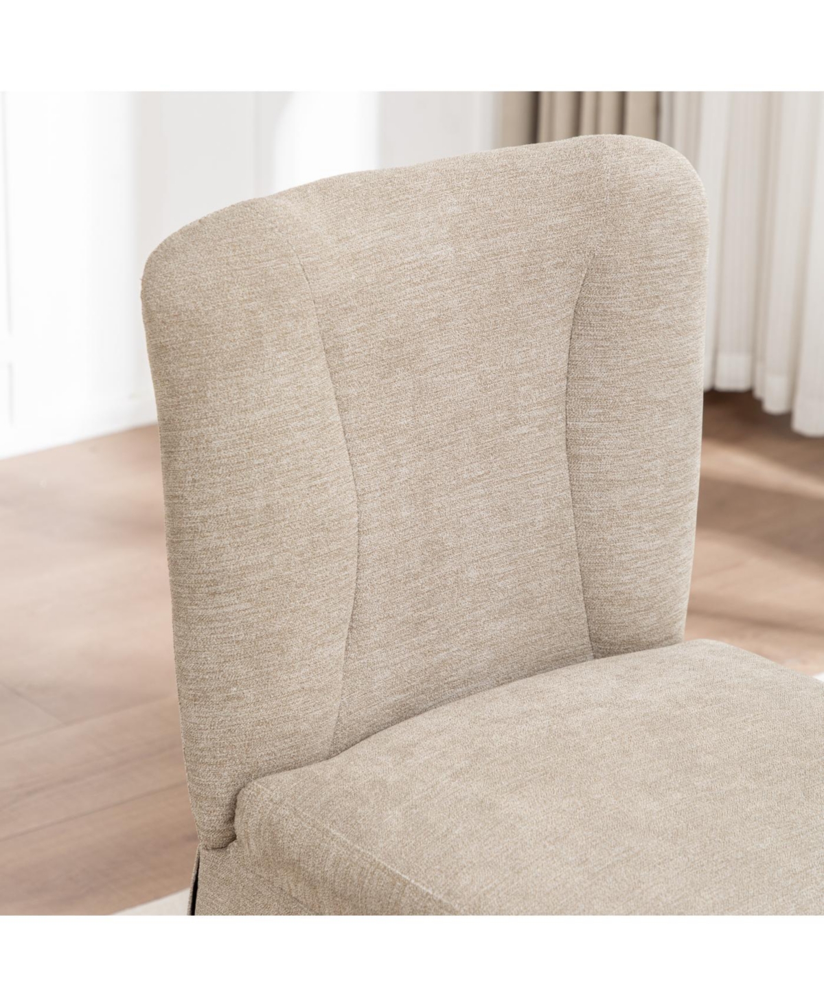 Streamdale Furniture Streamdale Linen Dining Chairs, Modern Fabric Side Chairs, Padded Seat, Set of 2 (Brown