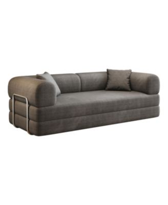 Streamdale Corduroy Compression Sofa Bed with Pillow Back Support, Grey