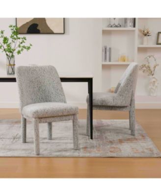 Streamdale Modern Minimalist Chenille Dining Chair Set (Set of 2) - White/Black