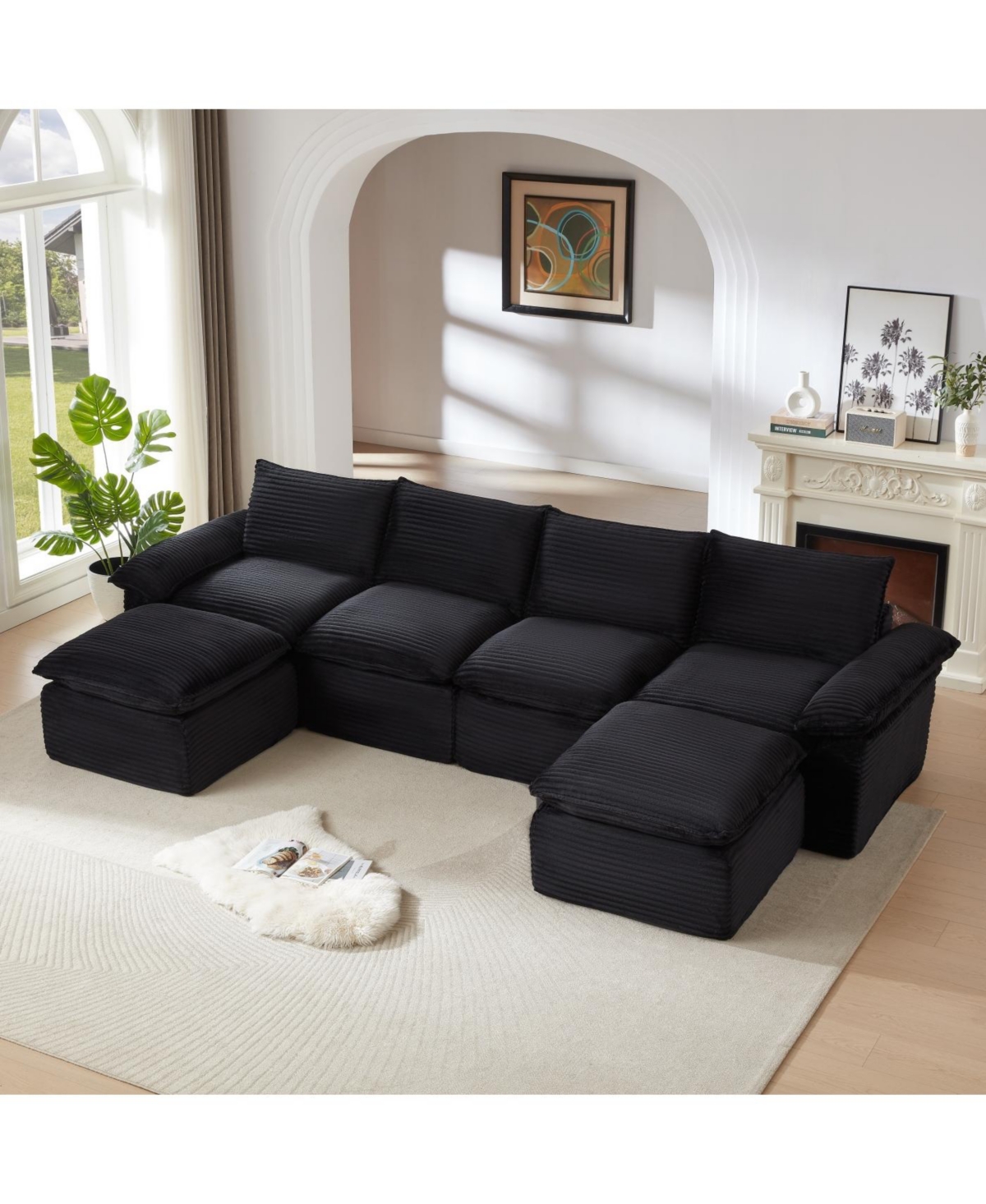 Streamdale Furniture Streamdale Modern corduroy cloud sofa