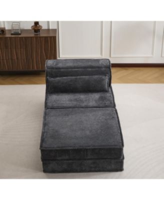 Compression Sofa, Convertible Floor Sofa Bed, Modular Sectional, Dark Grey