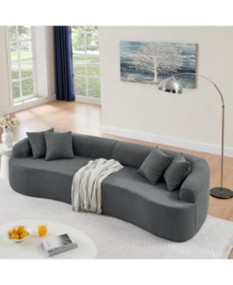 Streamdale Curved Lamb's Wool Modular Sectional Sofa - Gray