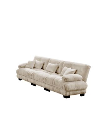  3-Seater Modular Sectional Sofa, Deep Seat Chenille Couch for Living Room