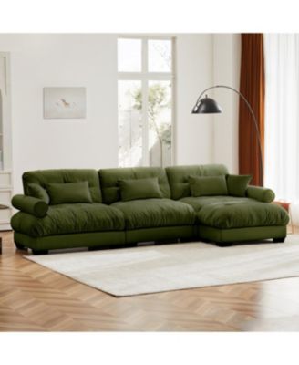 Super Comfort Oversized Modular Velvet Sectional Sofa Couch with Ottoman