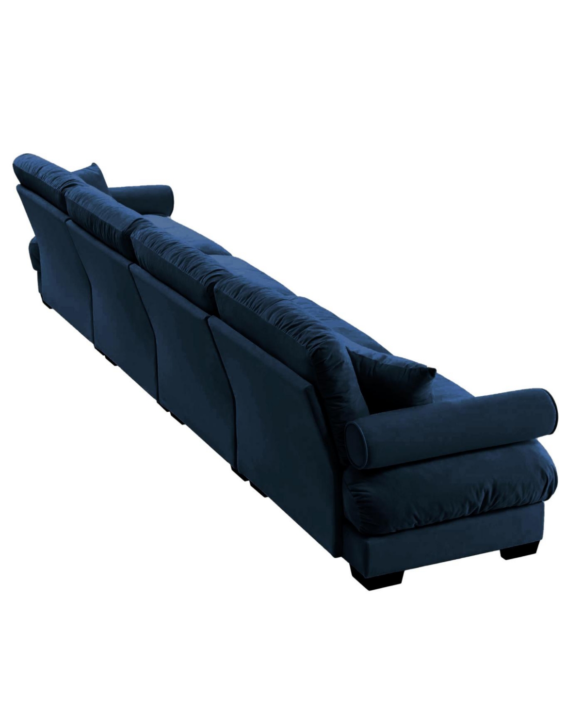 Streamdale Super Comfort Oversized Modular Velvet Sectional Sofa Couch with Ottoman, Blue