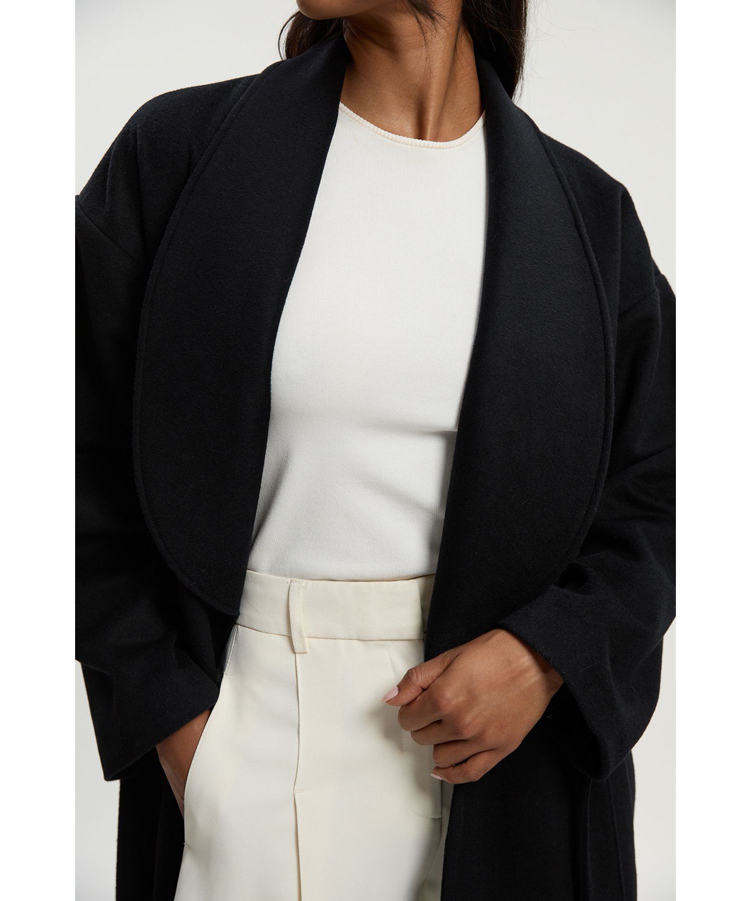 Women's Wrap Tailored Maxi Coat