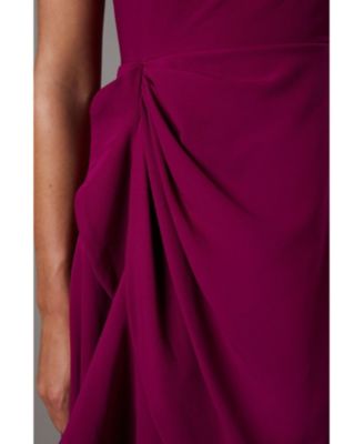 Women's Crepe Ruffle Low Back Dress