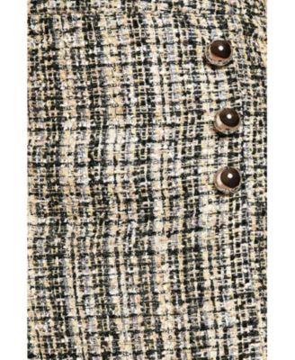 Women's Sequin Tweed Midi Skirt