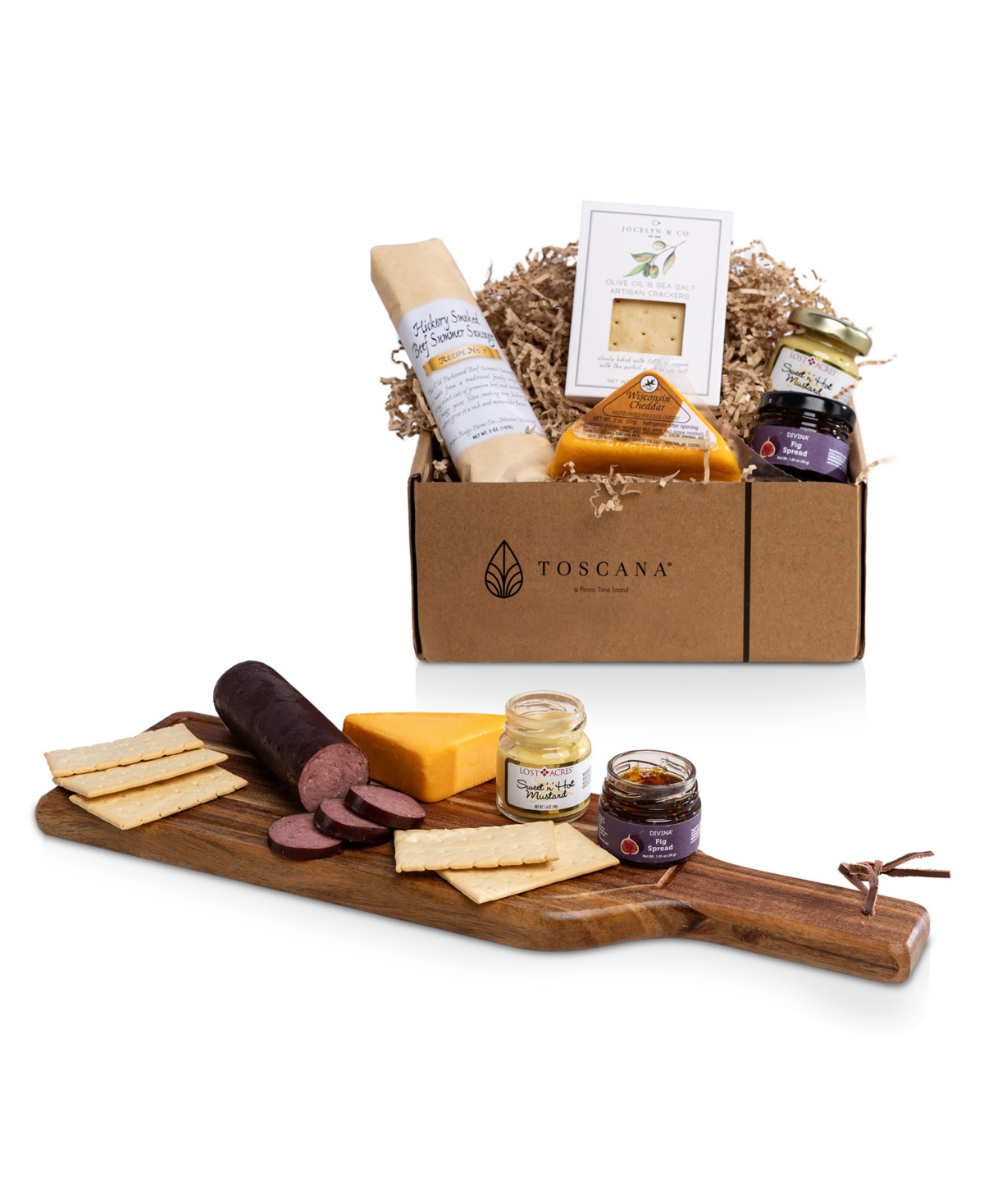 Toscana Botella Cheese Board With Gourmet Gift Pack, 5-piece In Multi