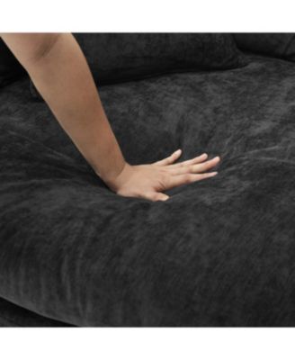 Full-Compressed Round Chaise Sofa, Black