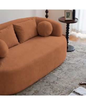 Sofa-in-a-Box Orange Memory Foam 2-Seater Couch, No Installation, Easy Transport