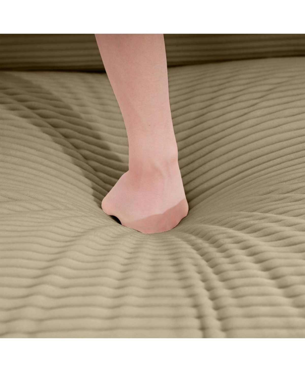 Streamdale Furniture Tan Corduroy Single Chair Deep Seat Sofa with Pillow