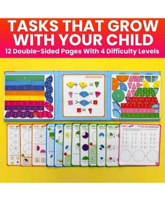 Magnetic Fractions Learning Set for Kids Ages 6-12 – Hands-On Math Games for Homeschooling, Classrooms & Travel