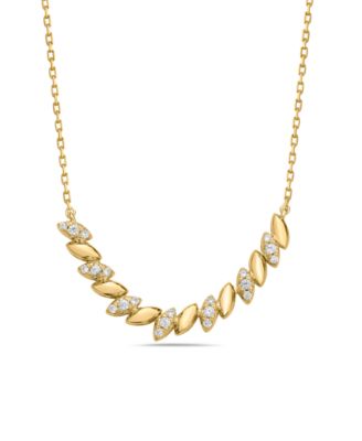 Macy's - White Diamond Necklace (1/5 ct. t.w.) in 10K Yellow Gold