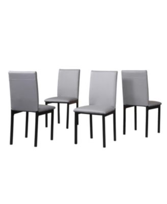 Streamdale Noyes Faux Leather Seat Metal Frame Dining Chairs