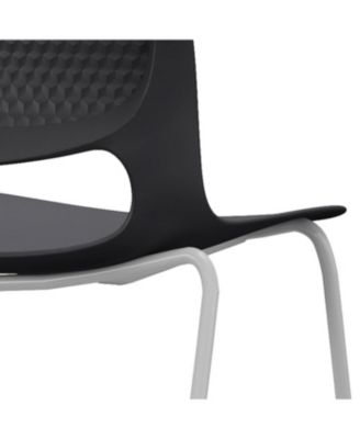 Streamdale Modern Black Stacking Chairs Set of 4 with Ergonomic Design