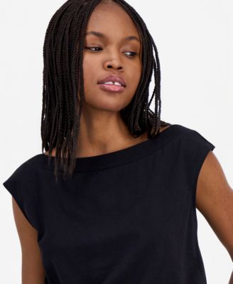 Juniors' Banded-Hem Boat-Neck Top  