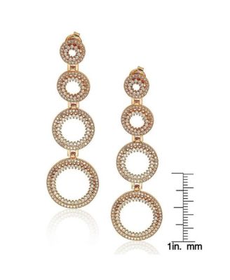 Suzy Levian Sterling Silver Cubic Zirconia Graduating Circle Drop Dangle Earrings