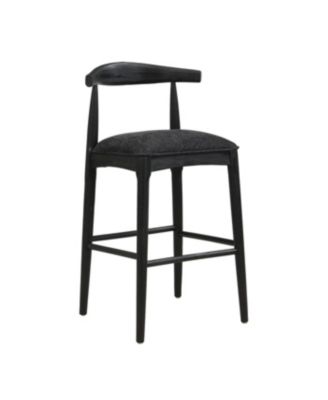 Streamdale Stylish Upholstered Mid-Century Bar Stool with Rubberwood Frame