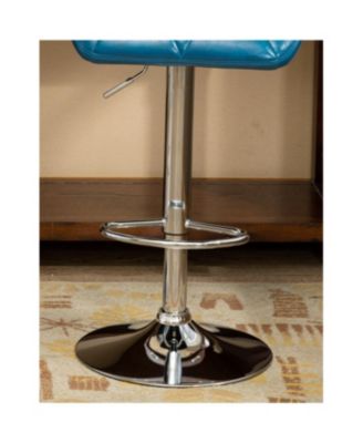 Streamdale Contemporary Tufted Adjustable Height Hidraulic Bar Stools, Set of 2, Blue