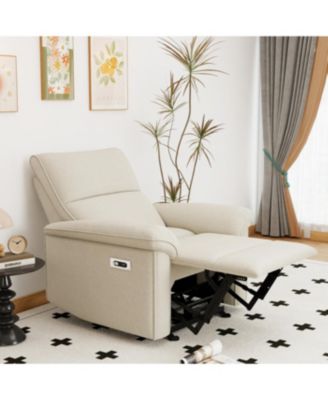 Streamdale Wall Hugger Zero Wall Power Recliner Chair with USB (Beige-gray