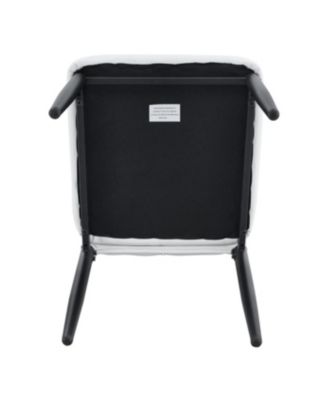 Streamdale Set of 4 Black & White Dining Chairs, Ergonomic PU Backrest