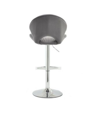 Streamdale Bar Stools Set of 2 - Adjustable Counter Height Bar Chairs with Back & Footrest - Grey