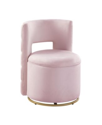 Streamdale 360 Swivel Velvet Chair w/ Storage & Gold Base