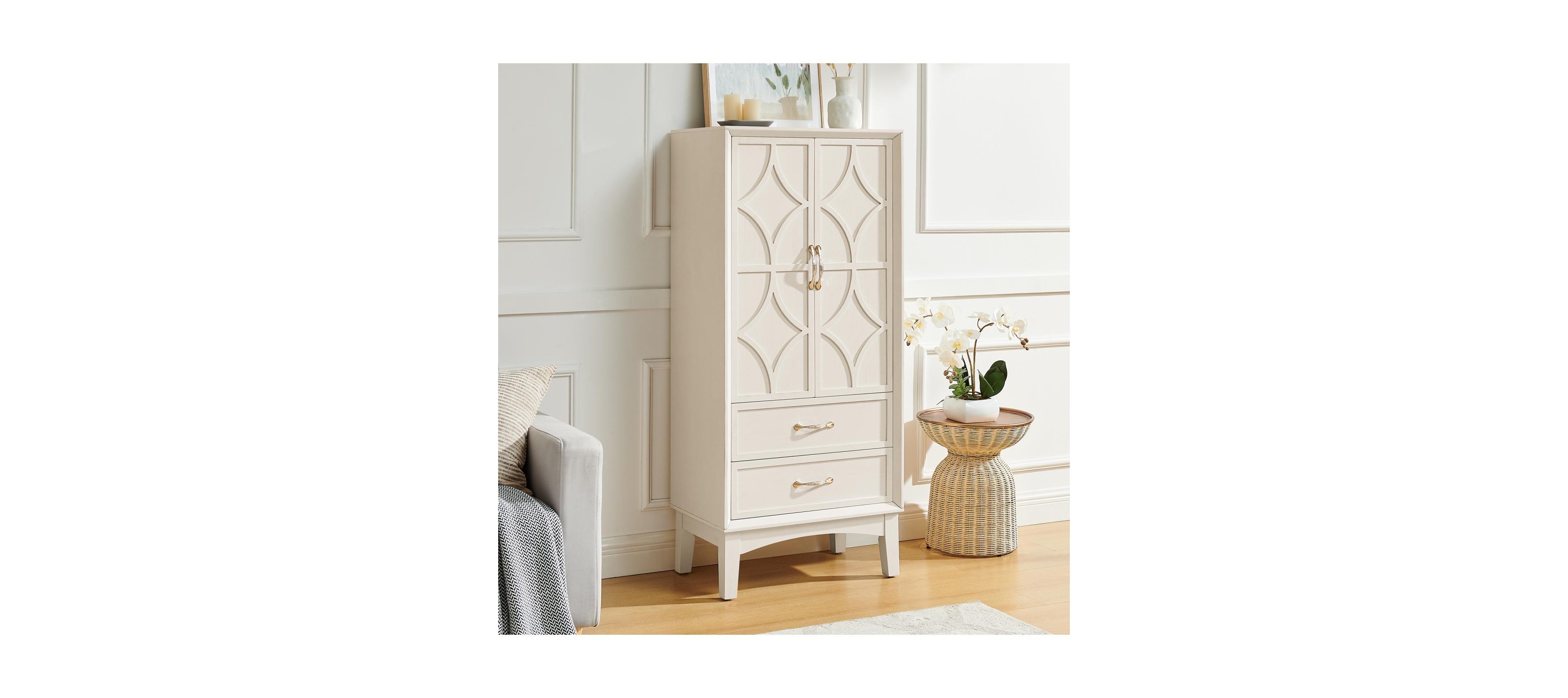 Streamdale 53.5" Tall Mid Century Modern Kitchen Pantry Storage Cabinet with Doors & Drawers