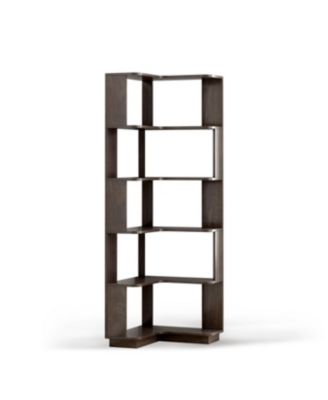 Streamdale 6 Tier L-Shaped Corner Bookshelf with Anti-Drop & Anti-Tipping Device - Dark Brown