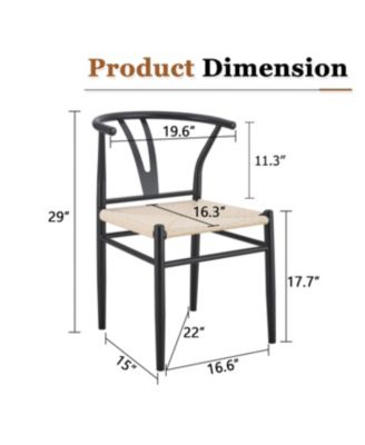 Wesborn Y-shaped Medieval Armchair, Woven Seat, Set of 4