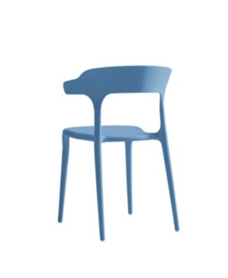 Streamdale Stackable Plastic Chairs Set of 4 (Blue/White, Polypropylene, 150KG