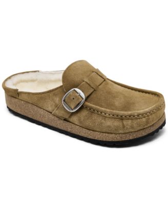 Birkenstock - Women's Buckley Shearling Suede Leather Clogs from Finish Line