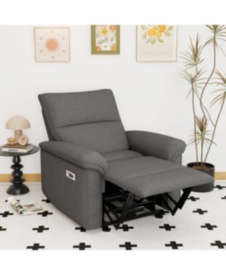 Streamdale Wall Hugger Zero Wall Power Recliner Chair with USB (Dark Gray)