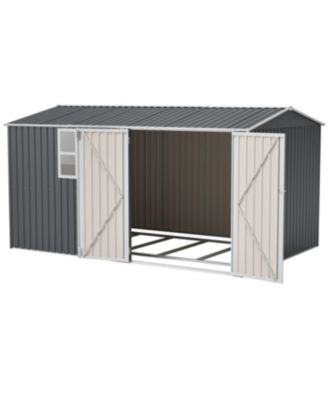Streamdale 8x12 Ft Storage Shed, Heavy-Duty Steel Building with Window &amp; Vents (Gray