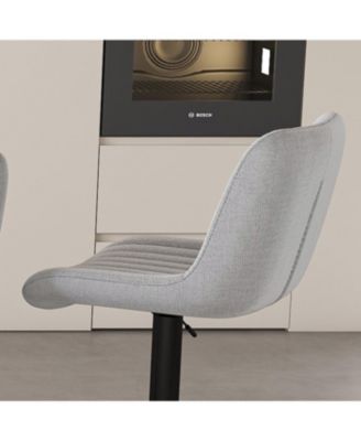 Streamdale Grey Swivel Bar Stools with Adjustable Height (Set of 2)