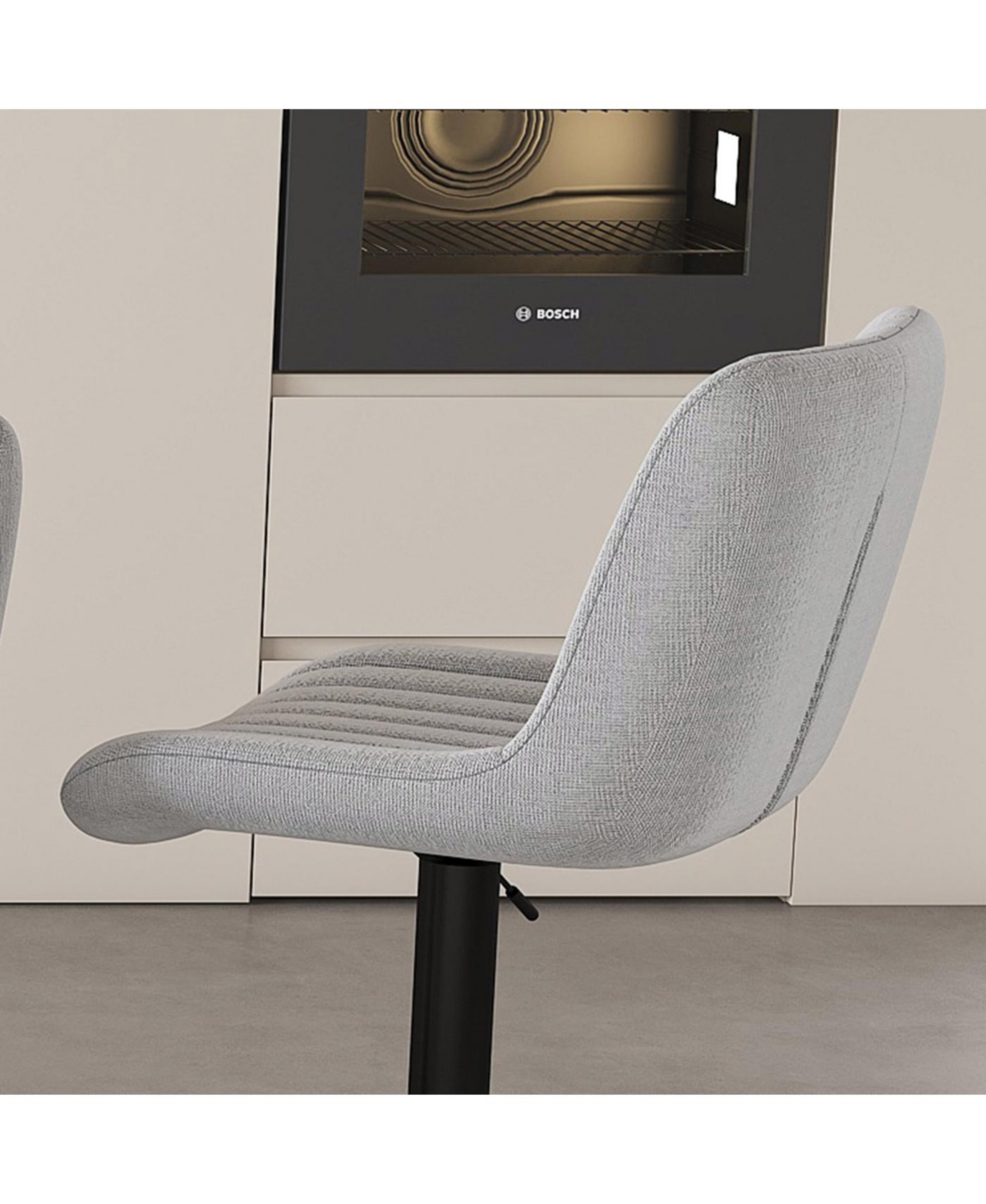 Streamdale Grey Swivel Bar Stools with Adjustable Height (Set of 2)