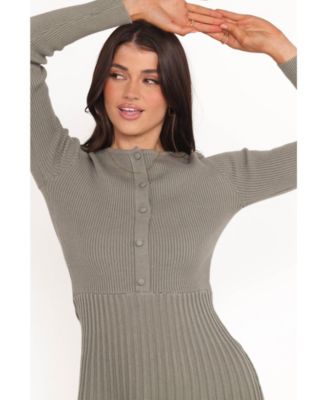 Women's Darlina Long Sleeve Mini Dress - Olive XS/S