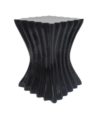 Streamdale Outdoor Side Table, Wave Design End Table, Black