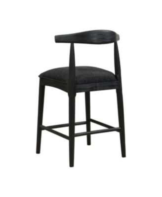 Stylish Upholstered Counter Stool with Curved Backrest