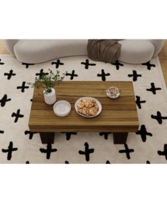 Streamdale 42" Rustic Brown Wood Farmhouse Coffee Table with Sturdy Base