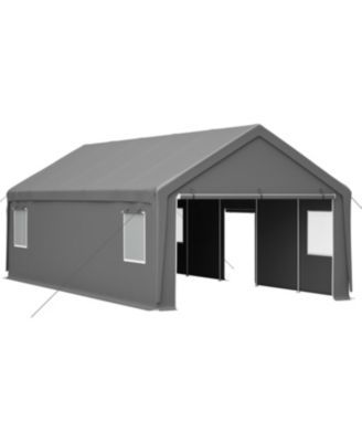 Streamdale 13x26 FT Heavy Duty Carport Canopy w/ Roll-Up Doors, Removable Walls &amp; Windows