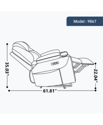 Streamdale Power Lift Recliner Chair, 350 LBS Capacity, 8-Point Massage, Heating, USB/Type-C, Khaki