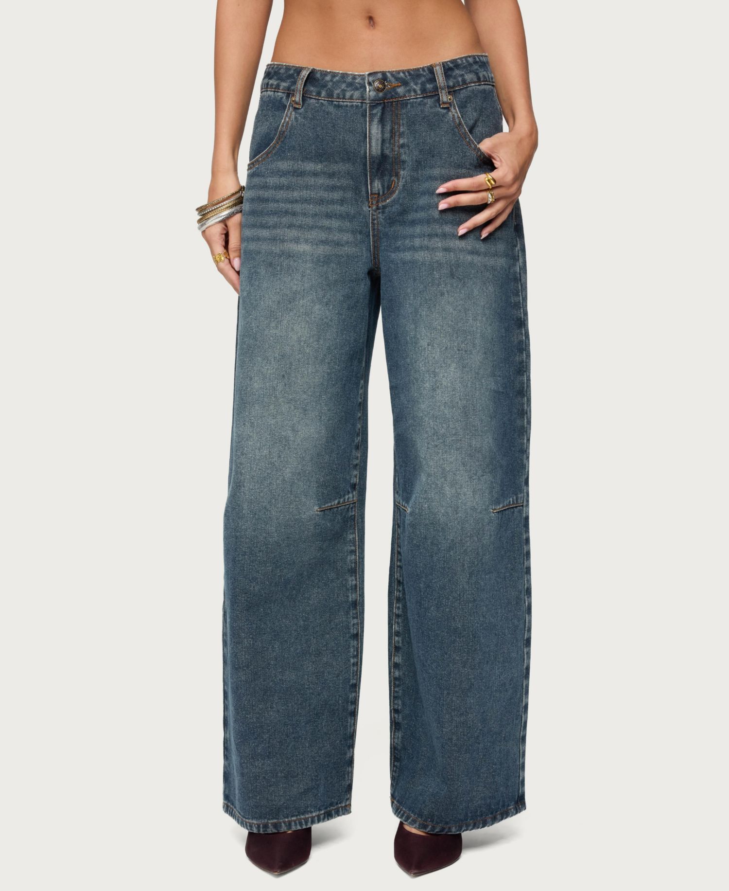 Women's Santi Low Rise Wide Leg Jeans