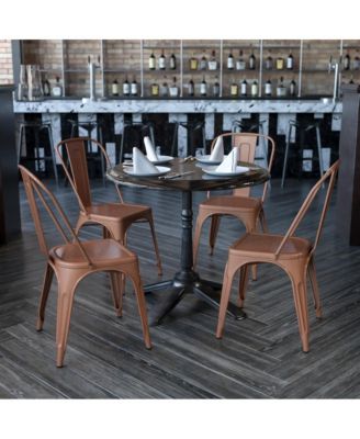 Commercial Grade 4 Pack Metal Indoor-Outdoor Stackable Chair