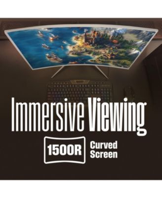 34" Curved Ultrawide White Gaming Monitor, 180Hz, AMD FreeSync, Low Motion Blur, 1500R, 3440x1440, 2x DP & 2x HDMI, Built-in Speakers