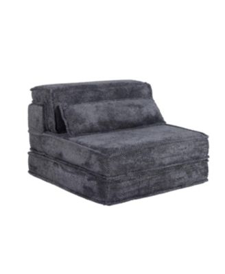 Streamdale Compression Sofa, Convertible Floor Sofa Bed, Modular Sectional Sofa, Dark Grey