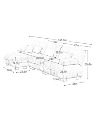 Streamdale Luxury Modular Sectional Sofa Couch, Oversized L Shaped Cloud Couch