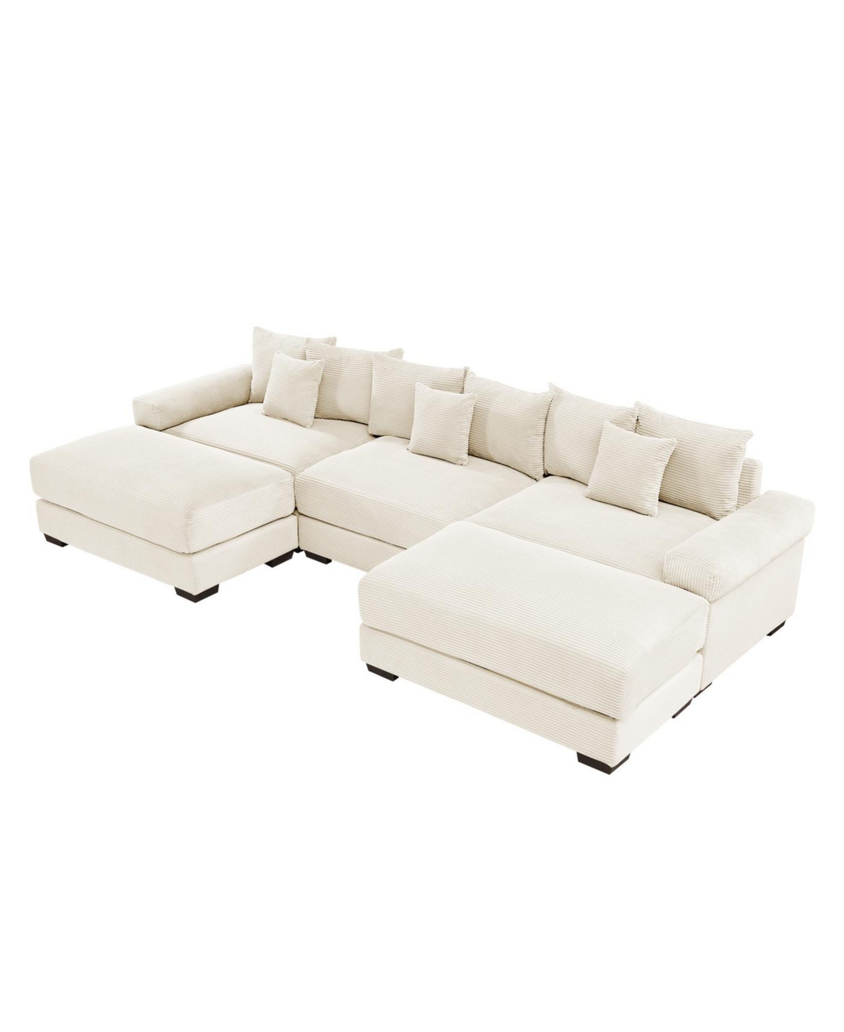 Streamdale Furniture Streamdale Oversized Cloud Modular Sectional Couch, Premium Corduroy, Cream